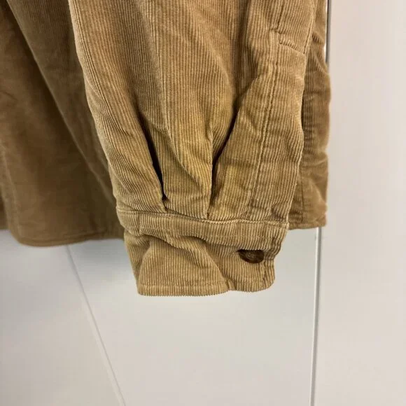 Levis Corduroy Coat Mens XXL Tan Brown Plaid Fleece Flannel Lined Barn Shacket - Picture 3 of 11